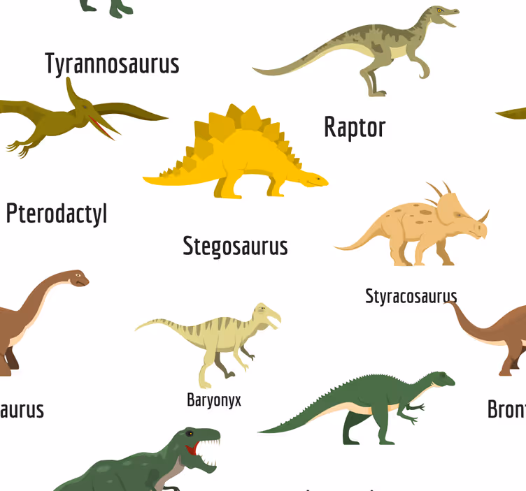 Papier peint dinosaures réalistes avec des noms - TenStickers