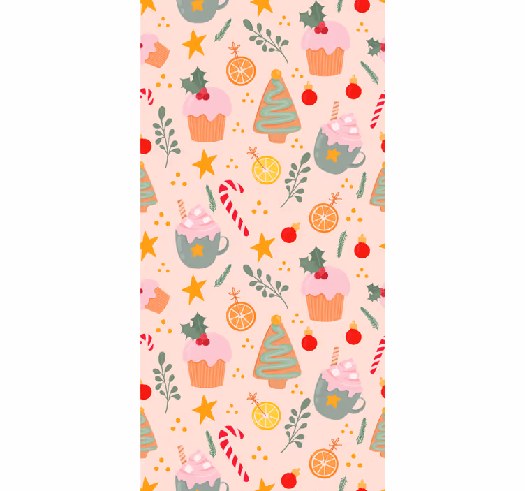 Papier peint noel motif de vacances festives - TenStickers
