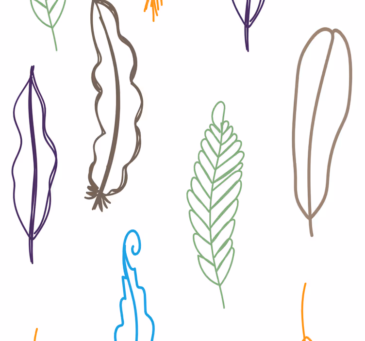 Papier peint couloir divers modèles de plumes - TenStickers
