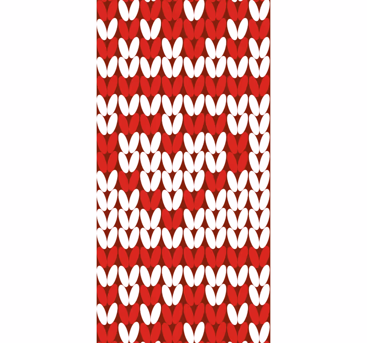 Papier peint rayé motif de points en forme de cœur - TenStickers