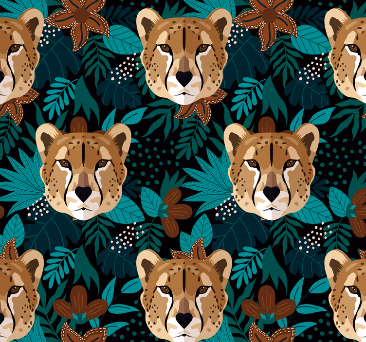 Papier peint animaux motif de tête de guépard - TenStickers