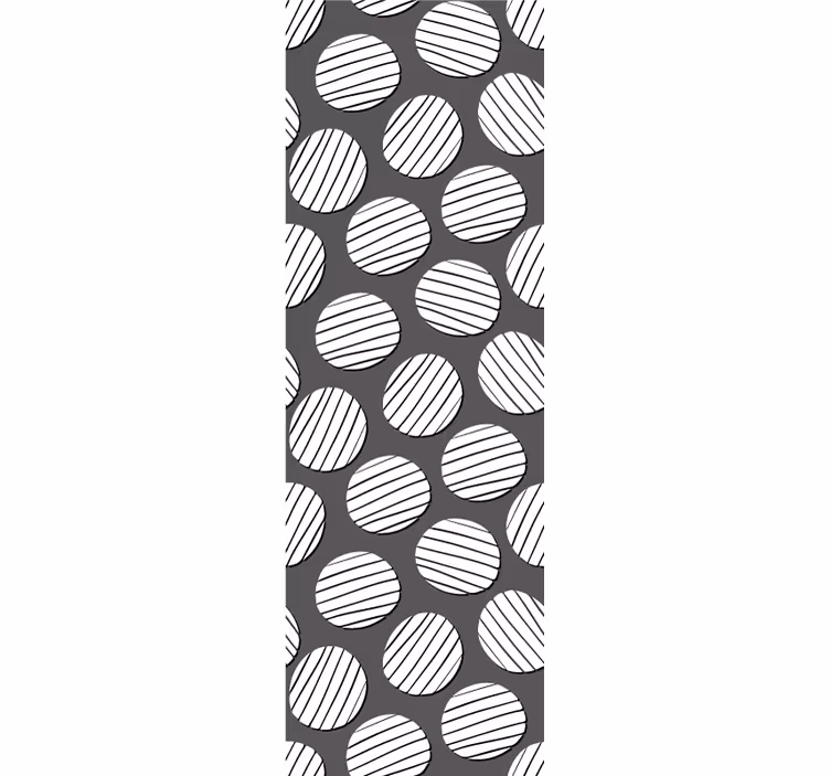 Papier peint formes géométriques motif de cercles rayés - TenStickers