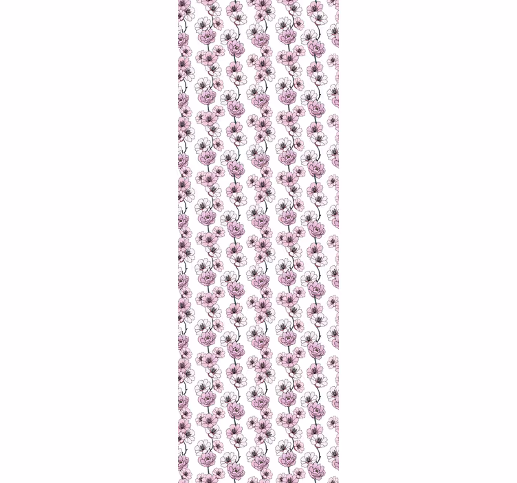 Papier peint floral motif mauve  - TenStickers