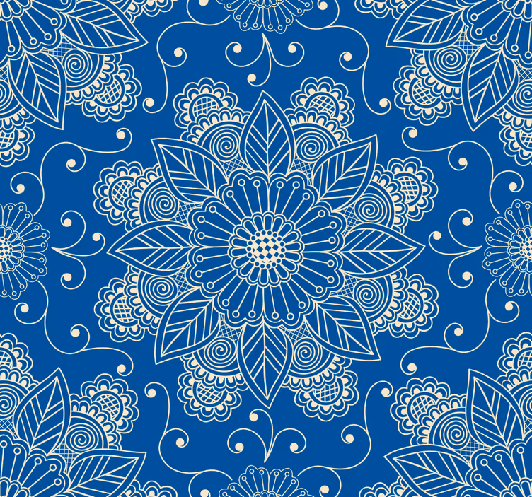 Papier peint carrelage motif ornemental carré - TenStickers