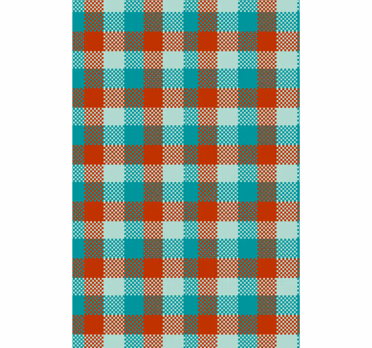 Papier peint géometrique motif vichy - TenStickers