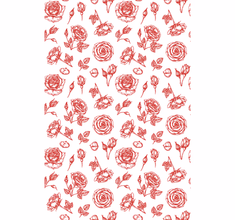 Papier peint floral esquisse florale motif - TenStickers