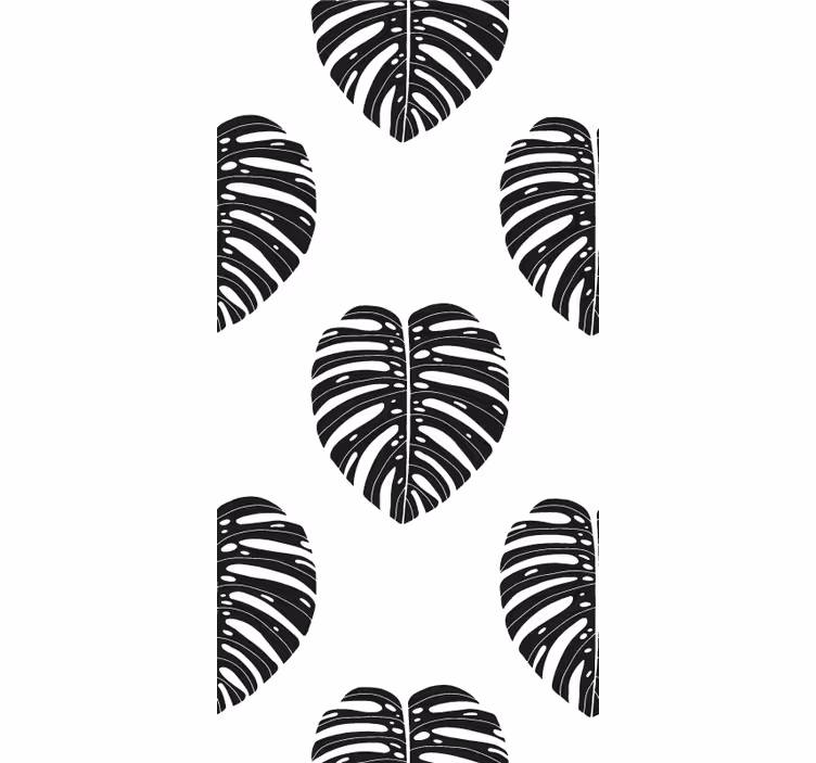 Papier peint feuilles motif de feuille de monstera - TenStickers