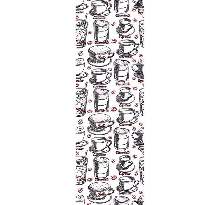 Papier peint cuisine illustration sur le thème du café - TenStickers