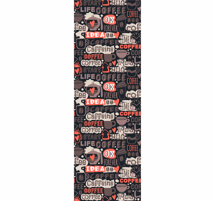 Papier peint texte motif caféine - TenStickers