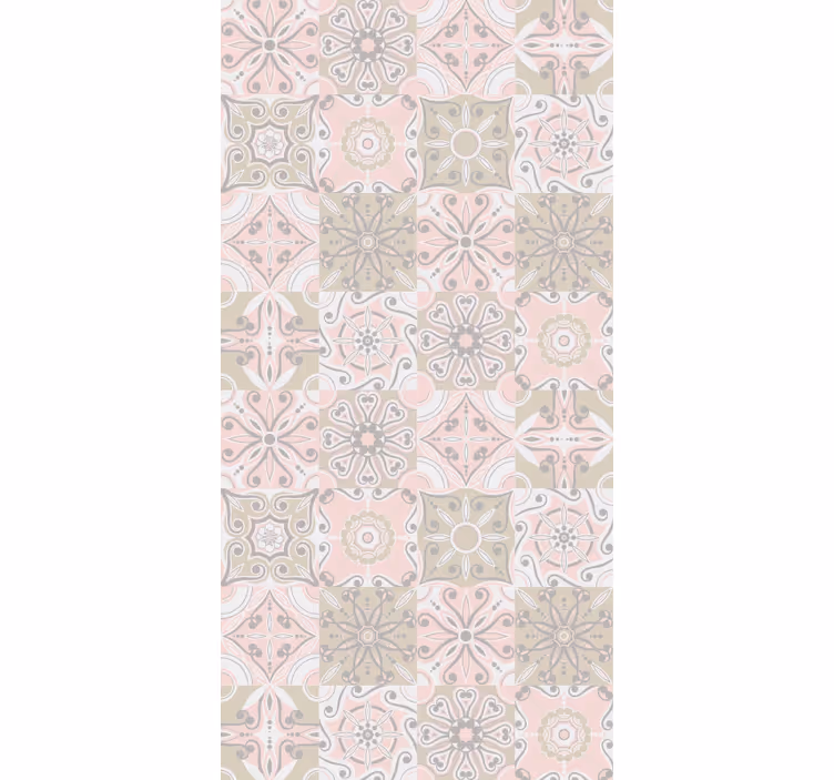 Papier peint carrelage tons beiges et rose - TenStickers