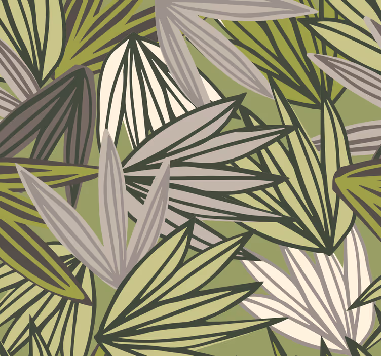 Papier peint salle de bain forêt motif feuilles - TenStickers