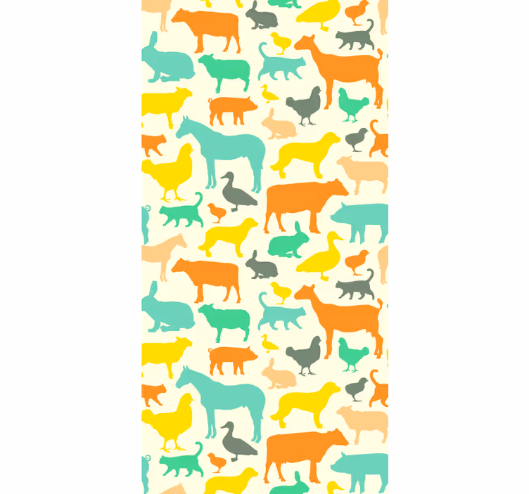 Papier peint animaux silhouettes d'animaux - TenStickers