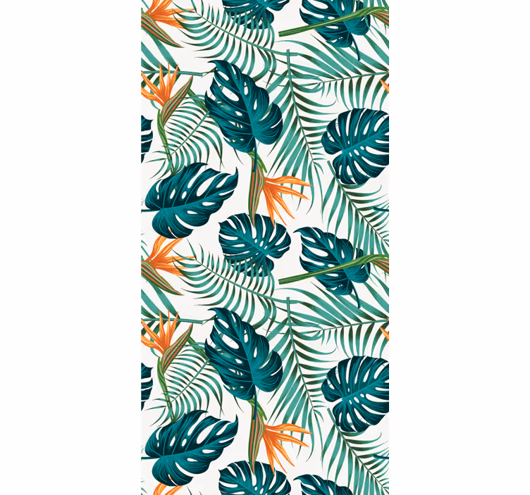 Papier peint feuilles imprimé feuille tropicale - TenStickers