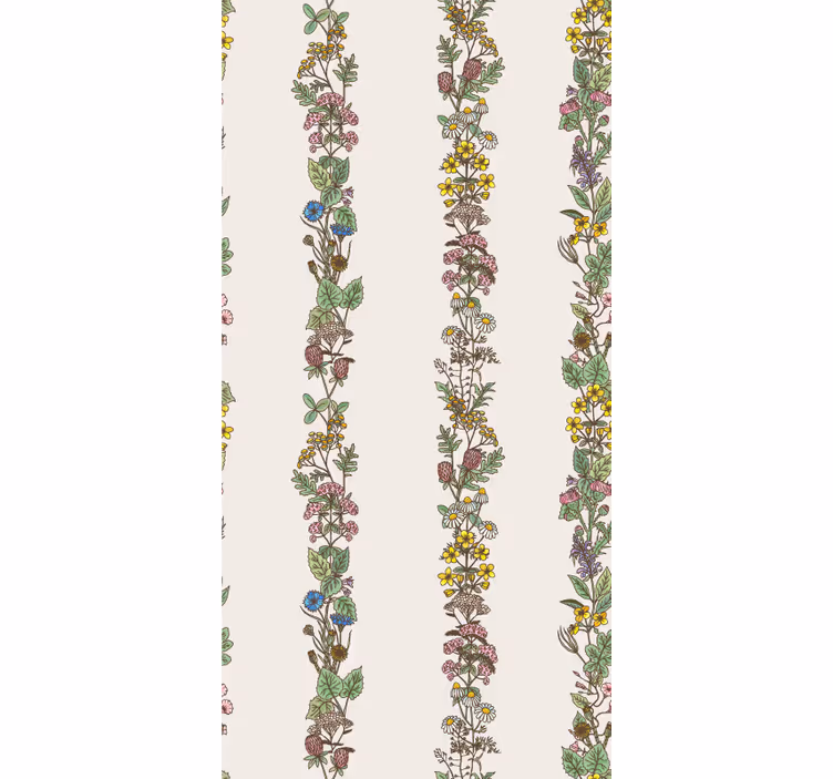 Papier peint salle de bain rayures verticales botaniques - TenStickers