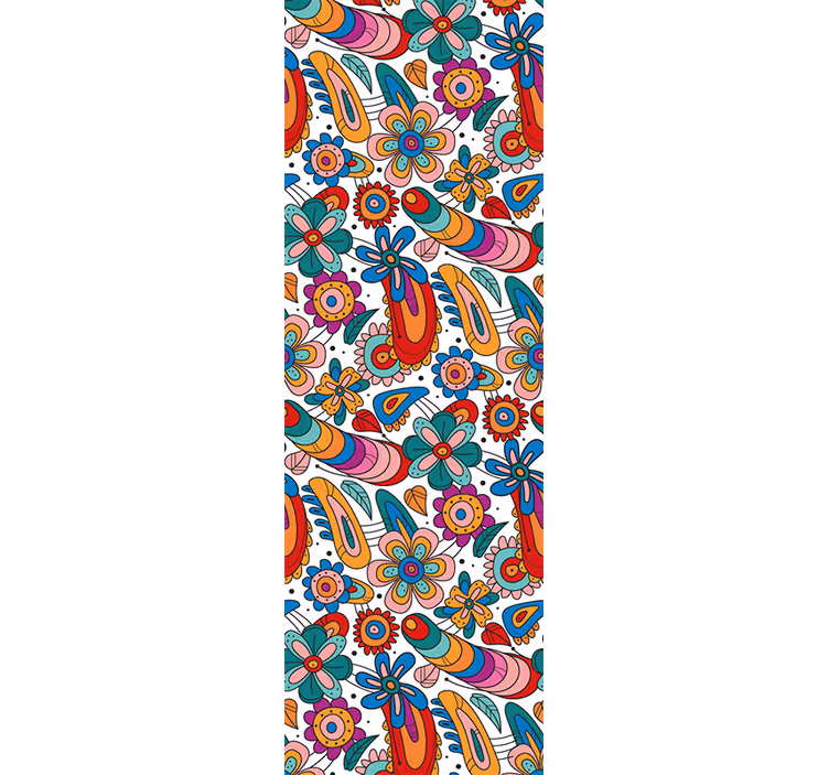 Papier peint floral illustration florale fantaisiste - TenStickers