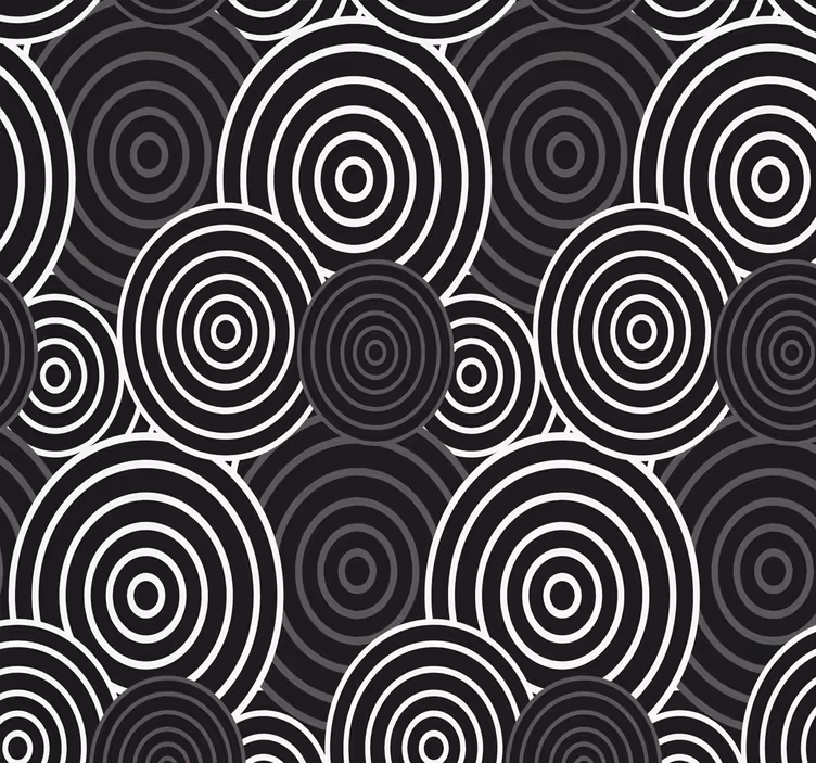 Papier peint géometrique cercles concentriques - TenStickers