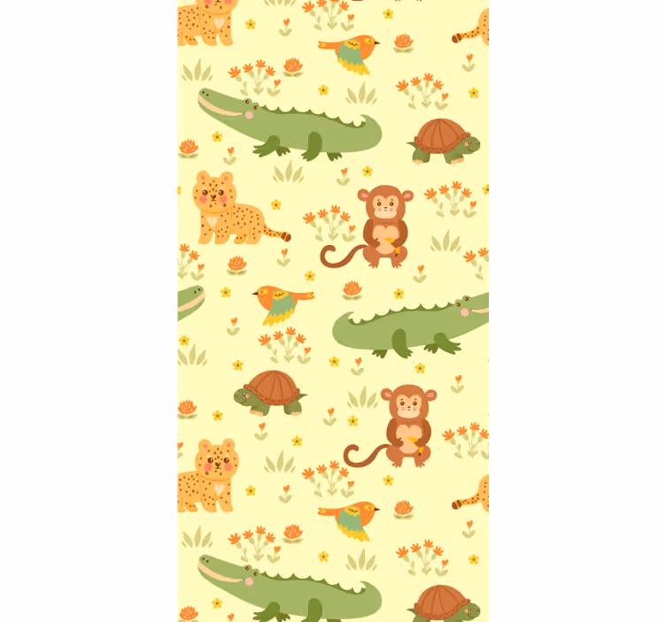 Papier peint animaux motif de faune de la jungle - TenStickers