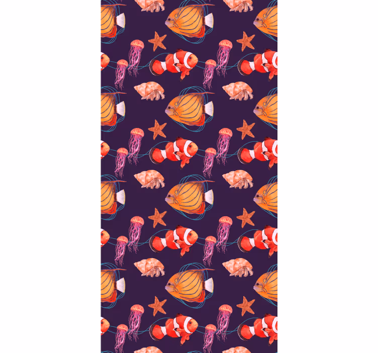 Papier peint poissons ensemble de la vie aquatique - TenStickers