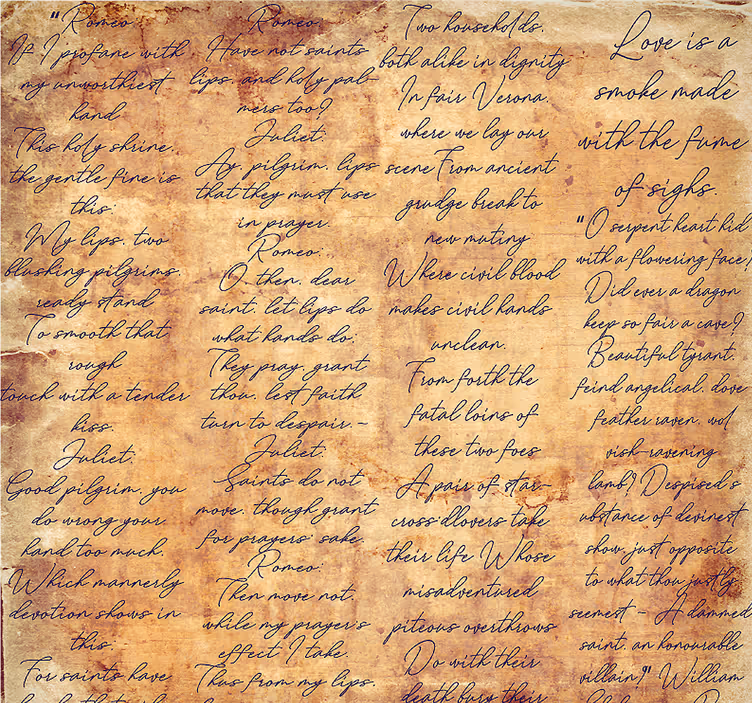 Papier peint vintage beige art poèmes d'amour - TenStickers