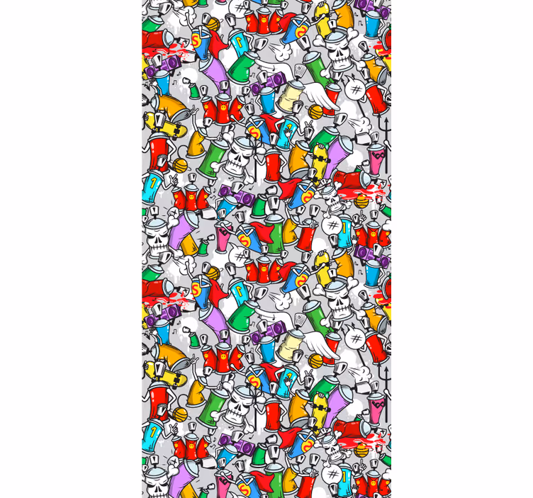 Papier peint art pots de peinture graffiti - TenStickers