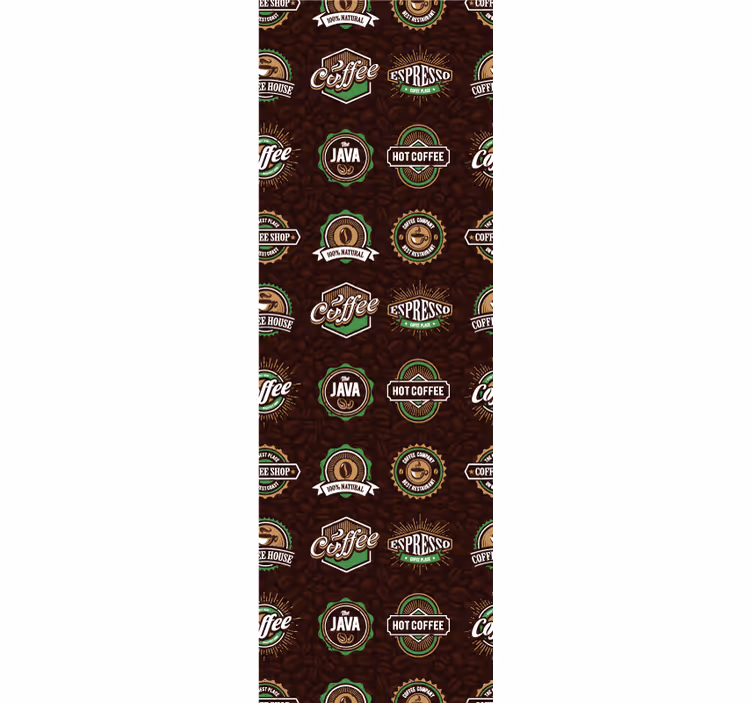 Papier peint cuisine modèle d'emblème de café - TenStickers