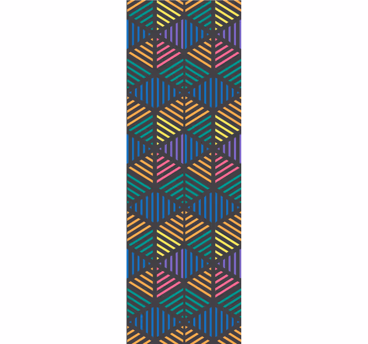 Papier peint géometrique motif à rayures géométriques - TenStickers