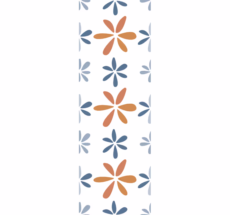 Papier peint salle à manger motifs géométriques floraux - TenStickers