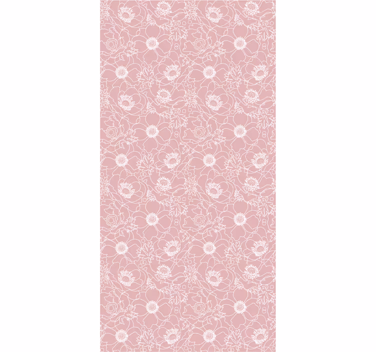 Papier peint floral motif de silhouette florale - TenStickers
