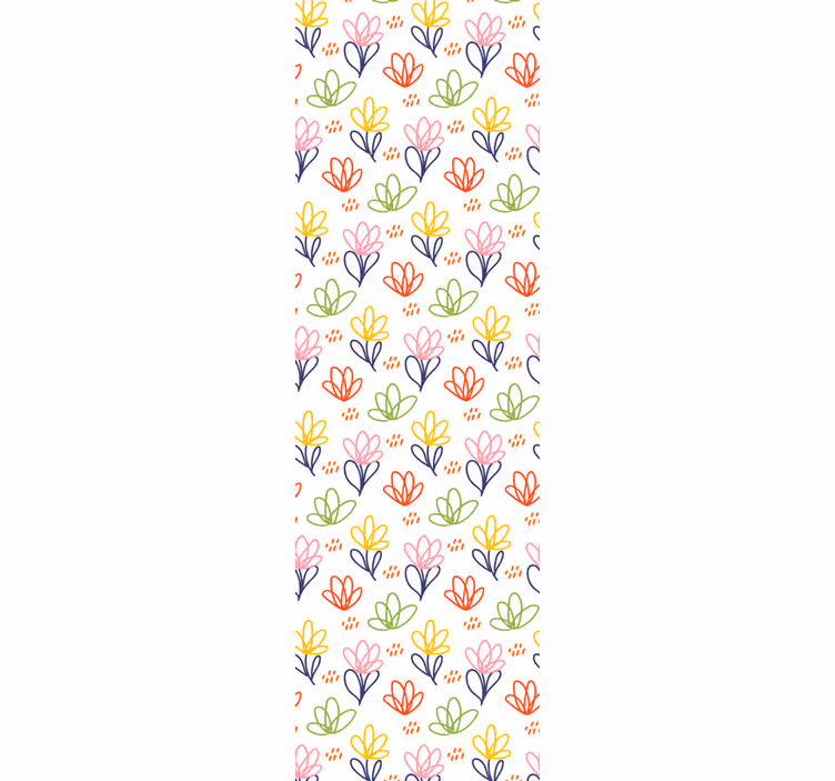 Papier peint floral illustration de gribouillage floral - TenStickers