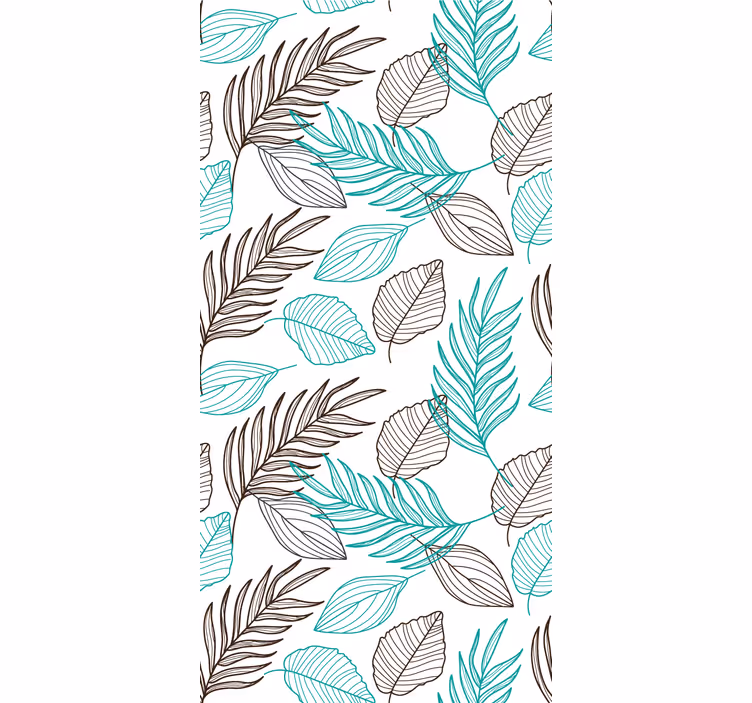 Papier peint feuilles motif de feuillage illustré - TenStickers