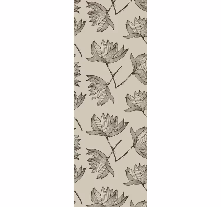 Papier peint floral style linéaire - TenStickers