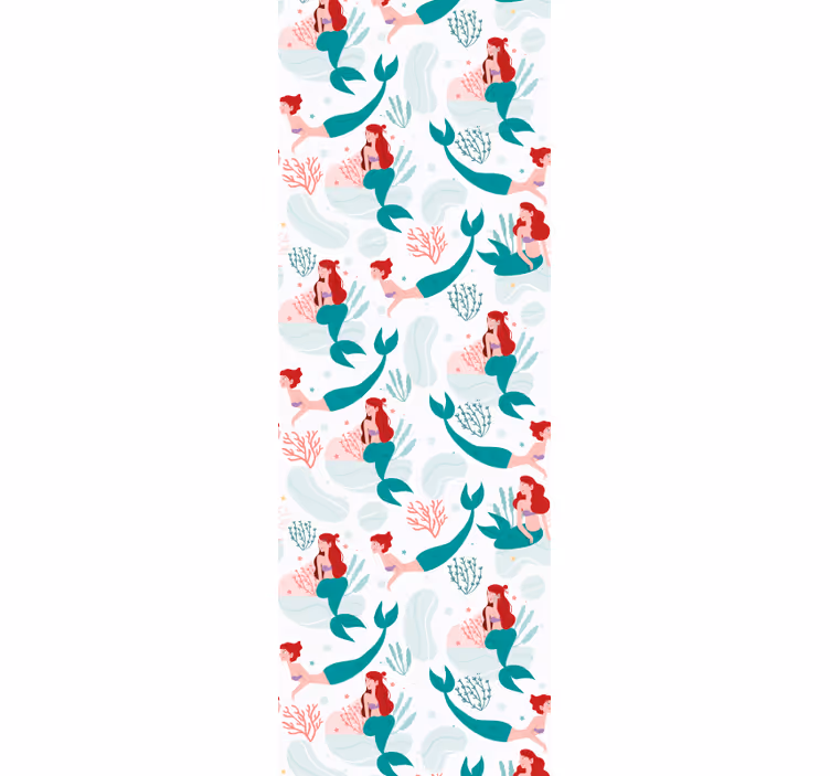 Papier peint poissons paysage marin de sirène - TenStickers