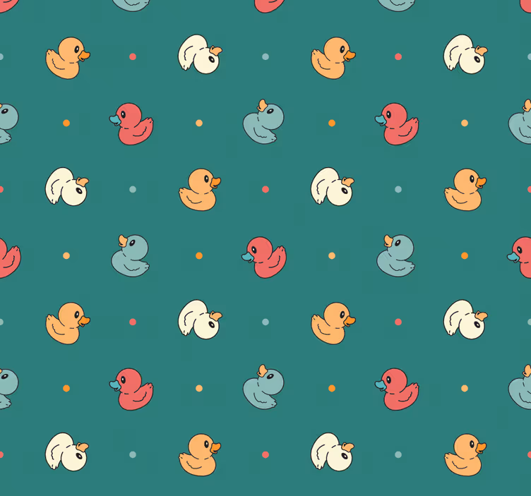 Papier peint salle de bain modèle de canard en caoutchouc - TenStickers