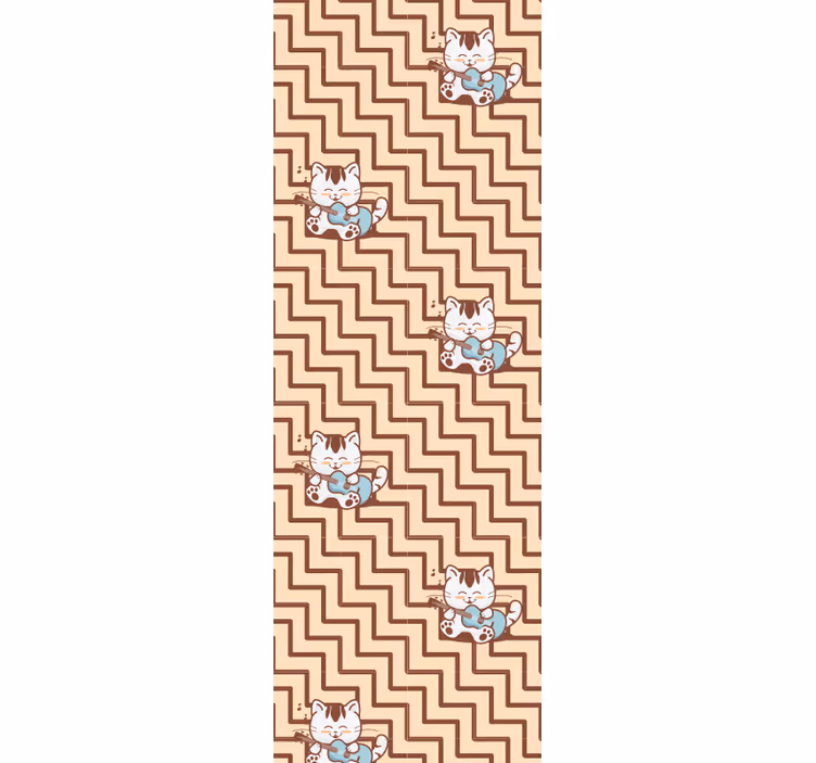 Papier peint chat motif félin géométrique - TenStickers