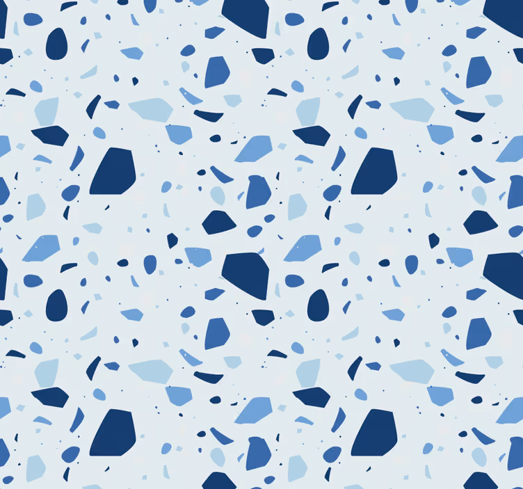 Papier peint salle de bain imitation pierre terrazzo bleu - TenStickers