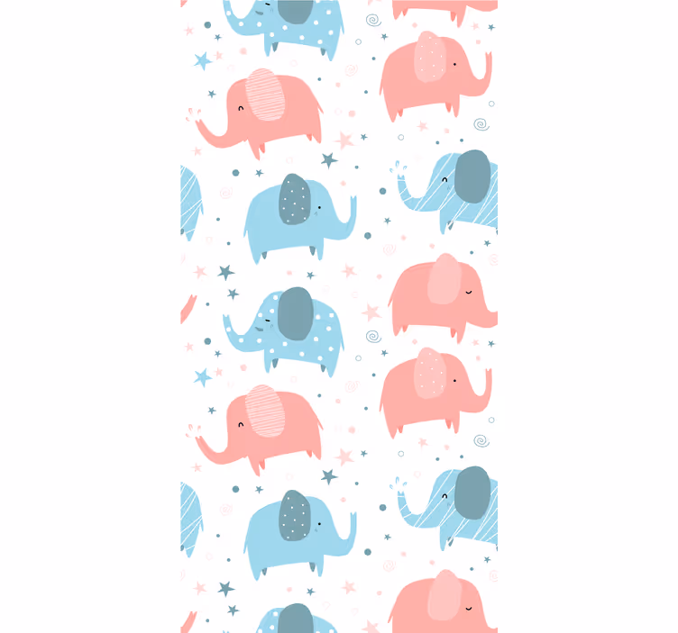 Papier peint éléphants motifs ludiques - TenStickers