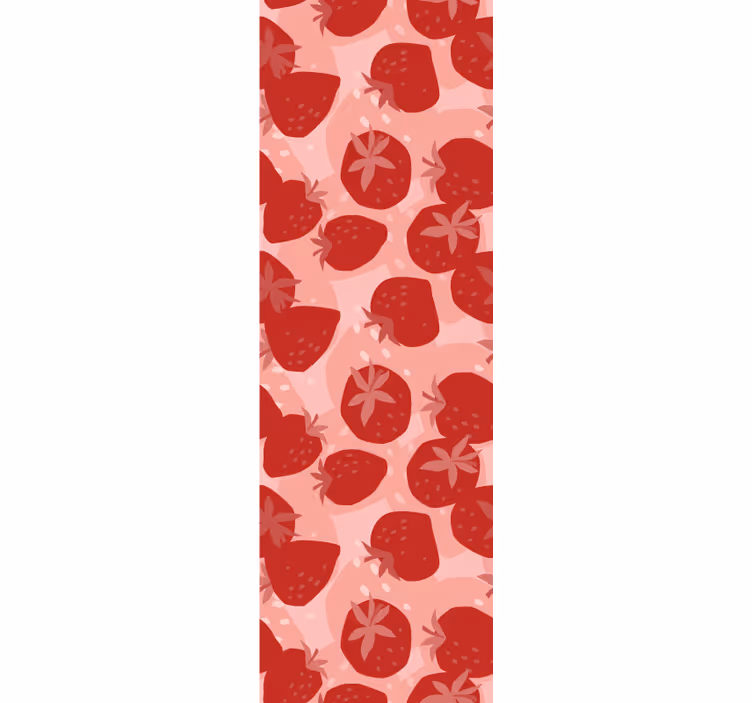 Papier peint floral motif fraise - TenStickers