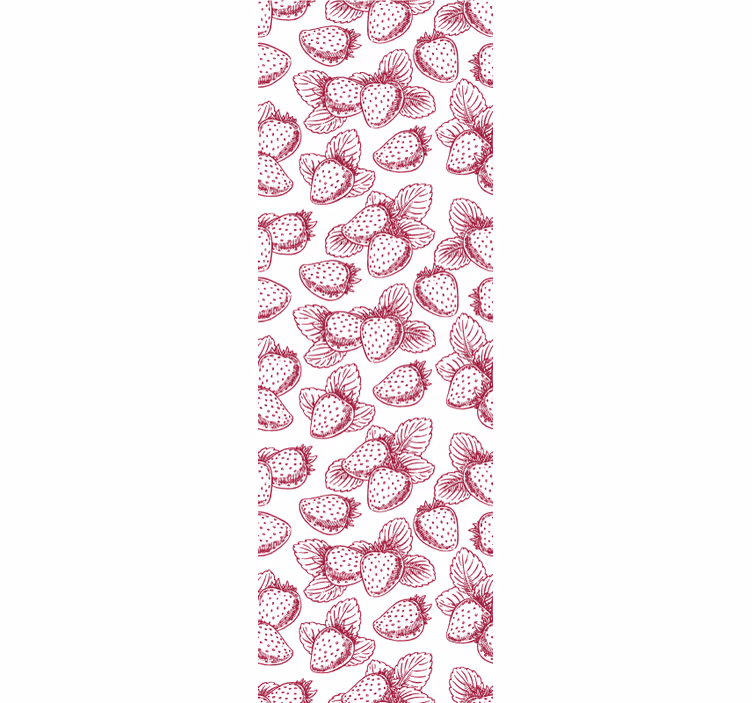 Papier peint cuisine croquis de fraises - TenStickers
