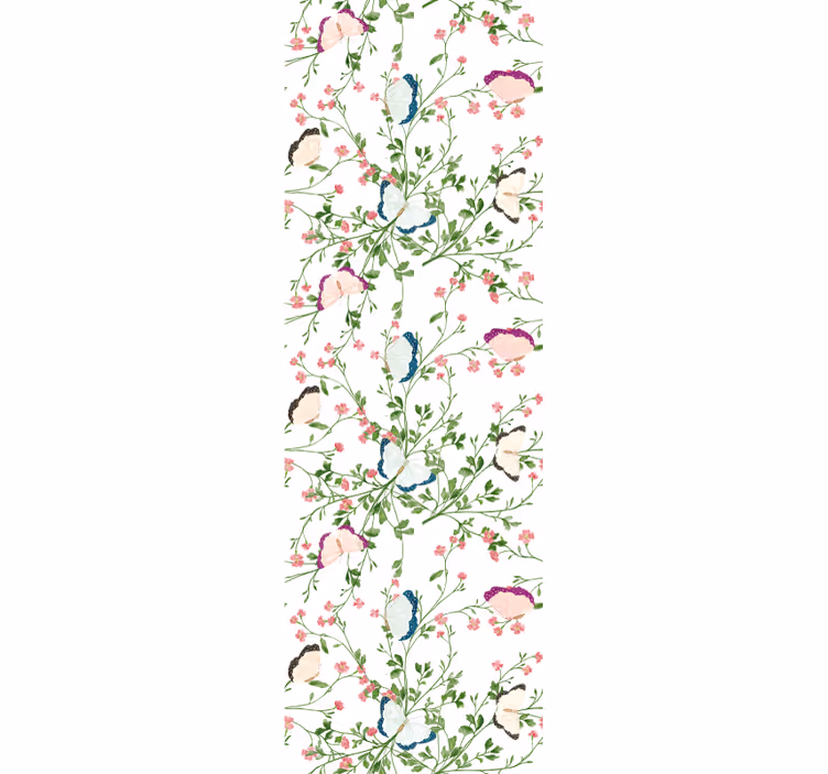 Papier peint fleurs papillon botanique - TenStickers