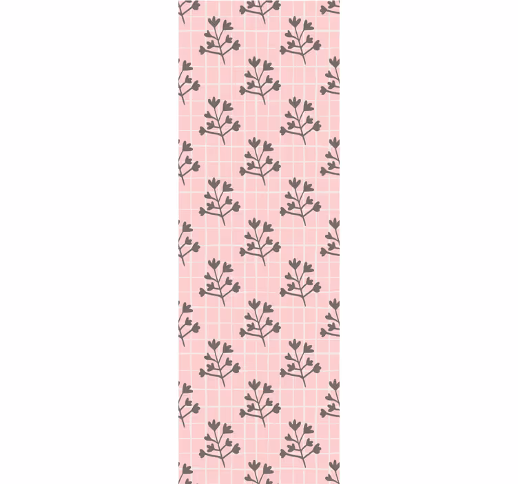 Papier peint feuilles motif de grille botanique - TenStickers