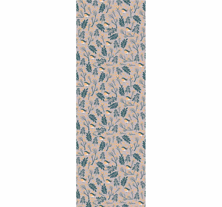 Papier peint nature motif de feuillage d'oiseaux - TenStickers
