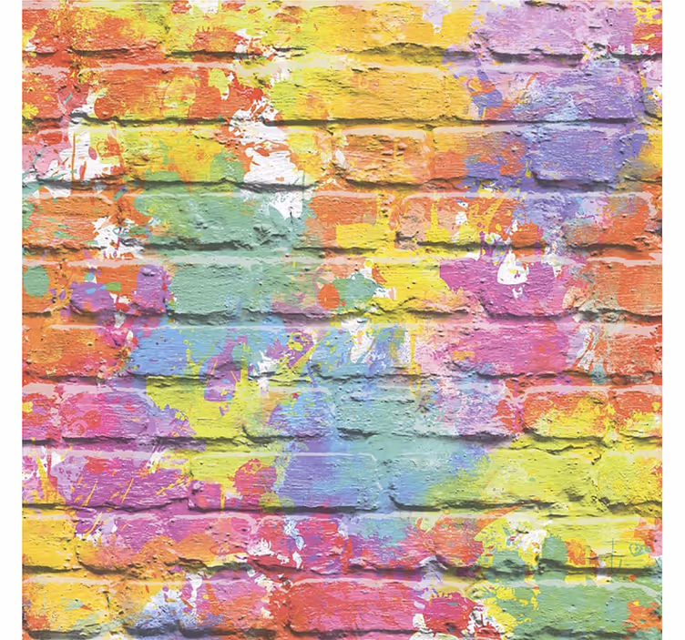 Papier peint chambre ado éclaboussure de peinture sur brique - TenStickers