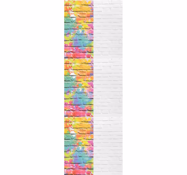 Papier peint brique motifs de briques colorées - TenStickers