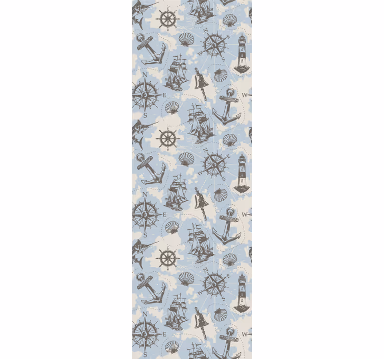 Papier peint salon motifs nautiques - TenStickers