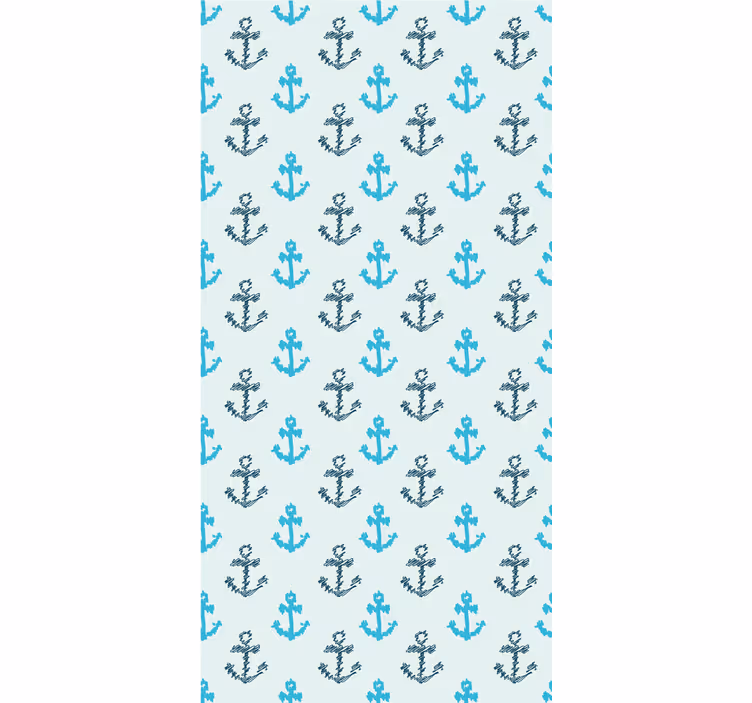 Papier peint salle de bain modèle d'ancre nautique - TenStickers