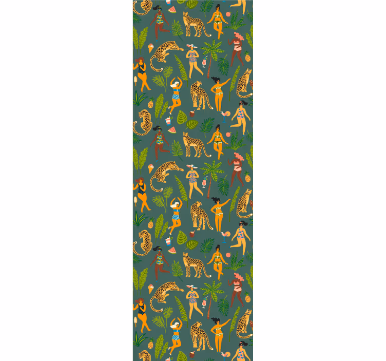 Papier peint animaux motif de danse de la jungle - TenStickers