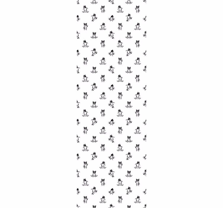 Papier peint chiens bouledogues sur skateboard - TenStickers