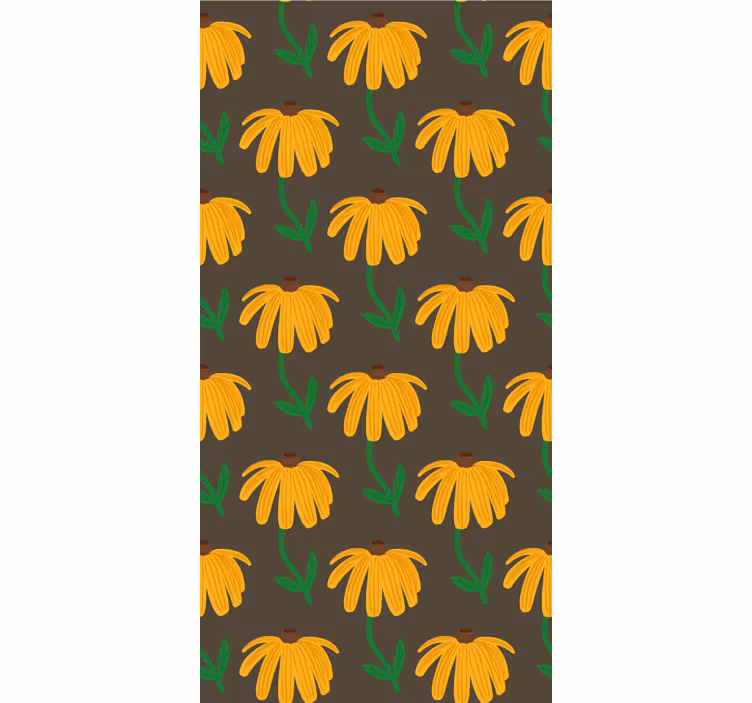 Papier peint floral Élément d'emblème floral - TenStickers