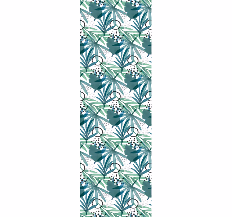 Papier peint feuilles tropical géométrique - TenStickers