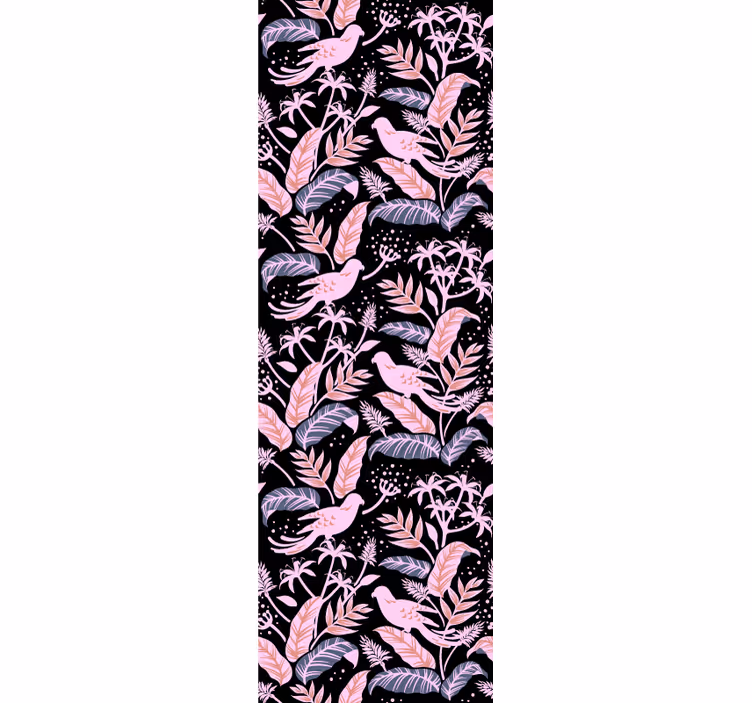 Papier peint ornemental harmonie florale des oiseaux - TenStickers